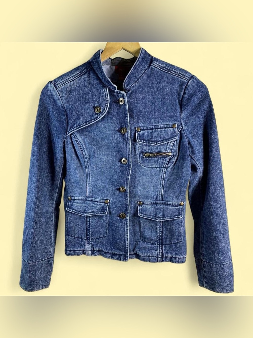 Vintage Mossimo Blue Jean Denim Jacket Button Up Medium Wash Women’s Size M